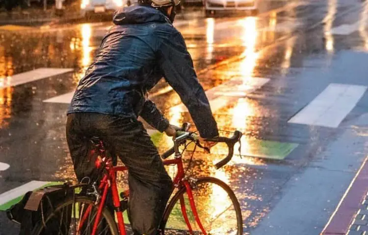 cyclist in rain