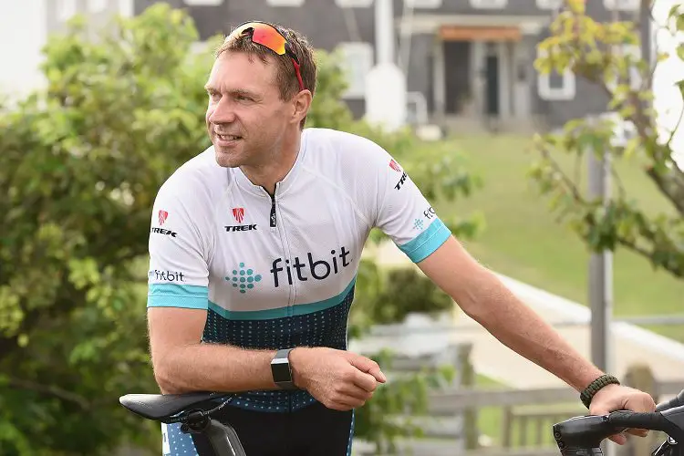 Pro cyclist with Fitbit tracker